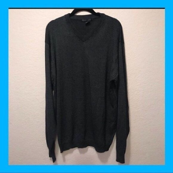 NWOT. Domani Men’s V-Neck Black Sweater. XXL. - Picture 2 of 6
